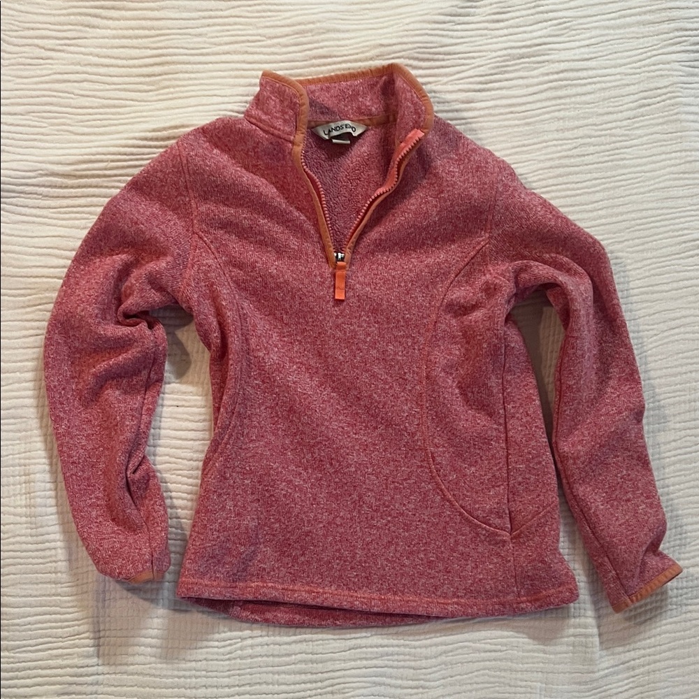 Lands' End Vibrant Pink and Subtle Orange Top